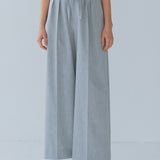 ウエストリボンダブルタックパンツ