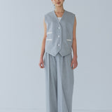 ウエストリボンダブルタックパンツ