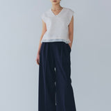 ウエストリボンダブルタックパンツ