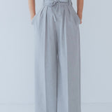 ウエストリボンダブルタックパンツ