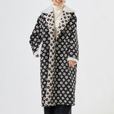 フラワージャガードウールコート