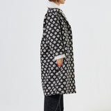 フラワージャガードウールコート