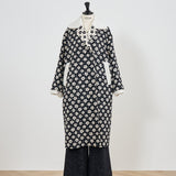 フラワージャガードウールコート