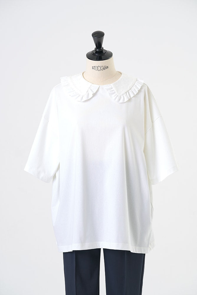 yori フロッキードット丸襟Tee フロッキードット丸襟Tee – yori shirocon