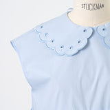 スカラップ刺繍ノースリーブブラウス