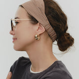 コットンチェックヘアバンド