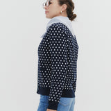 マリンドットニットカーデ