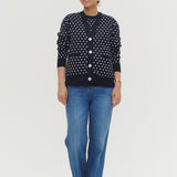 マリンドットニットカーデ