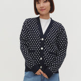 マリンドットニットカーデ