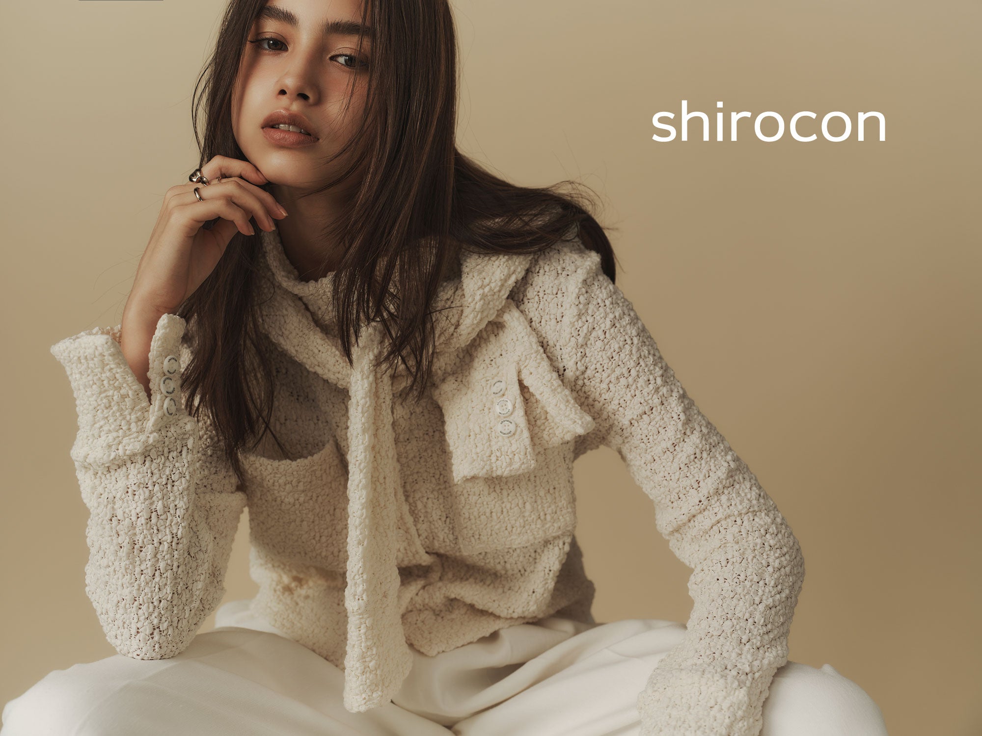 【新品】yori / shirocon ループ刺繍口ングスリーブ Our Brand – yori shirocon